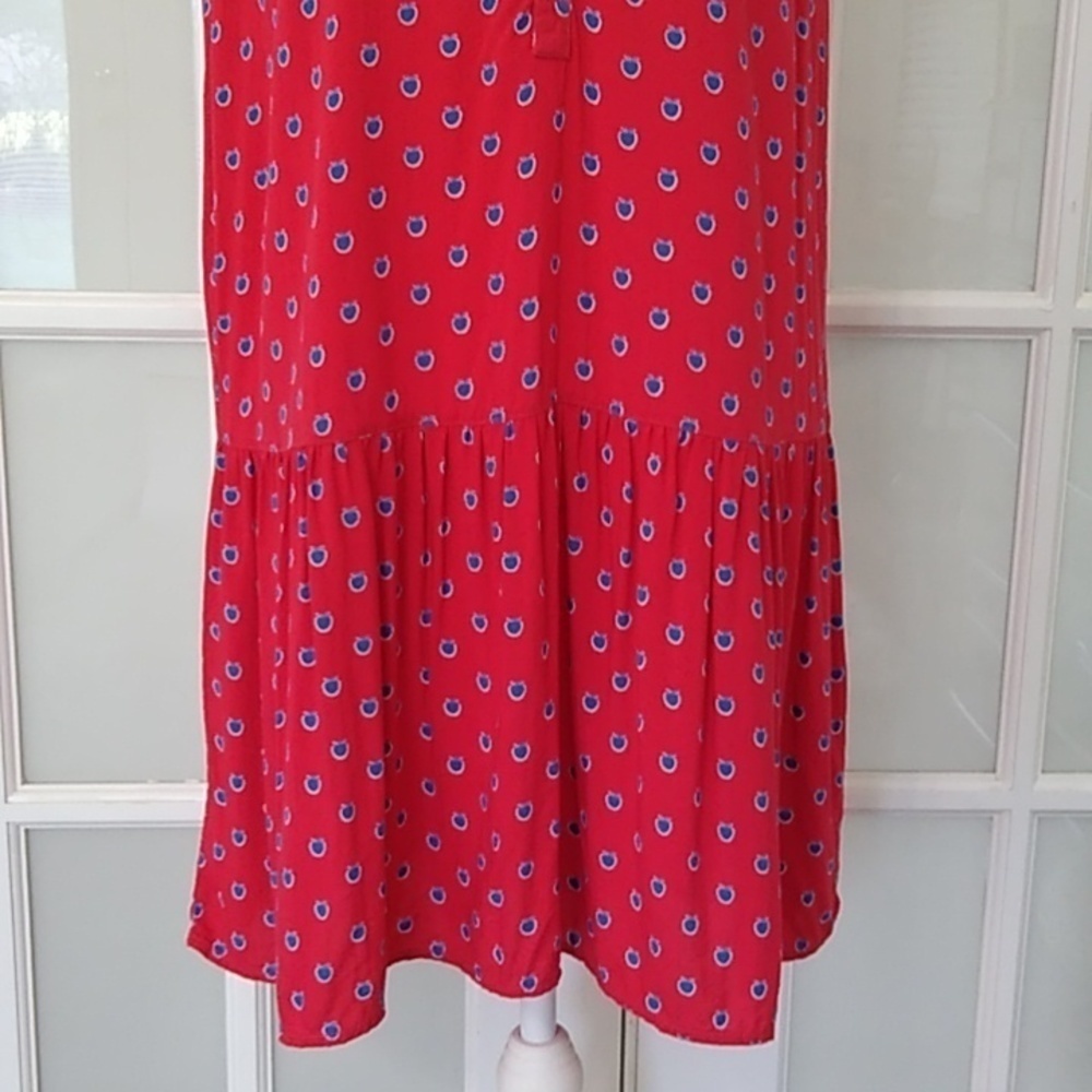 Beach Lunch Lounge Red Drop Waist Dress Size - Small - Picture 7 of 12